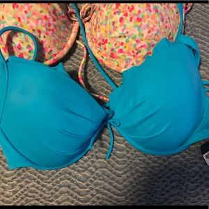 Blue Victoria Secret swim suit 34D.
